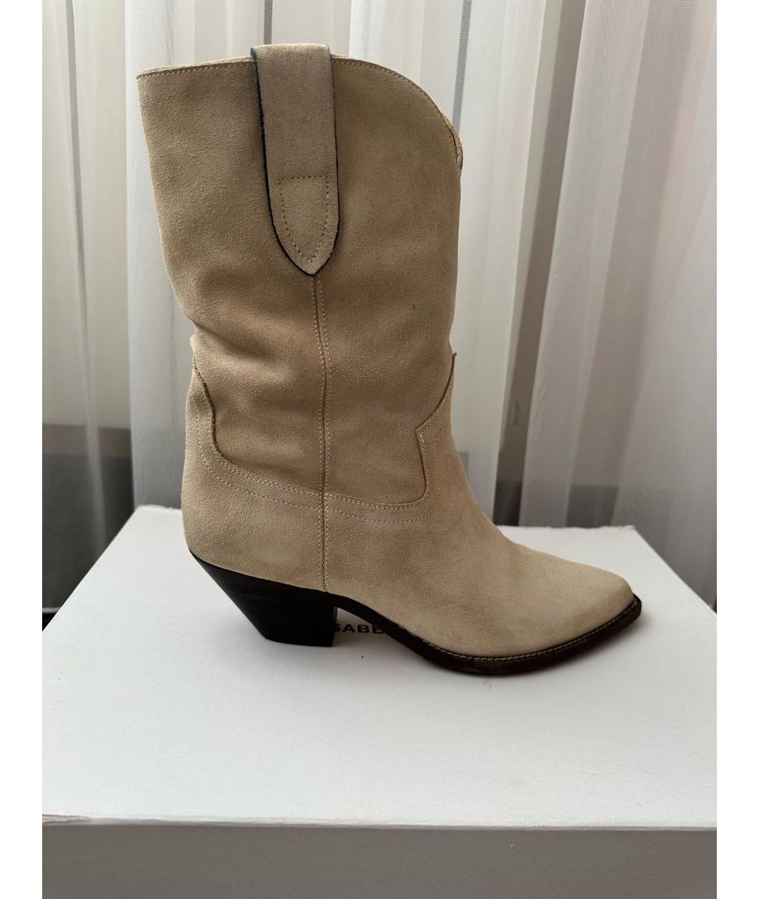 ISABEL MARANT Бежевые замшевые ботинки, фото 9