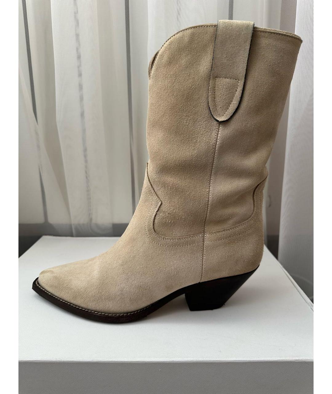 ISABEL MARANT Бежевые замшевые ботинки, фото 6