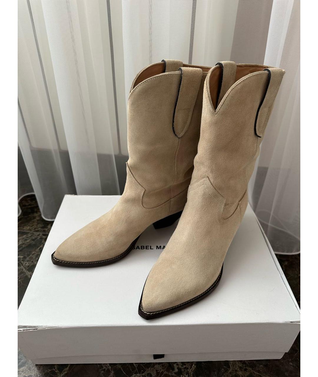 ISABEL MARANT Бежевые замшевые ботинки, фото 2