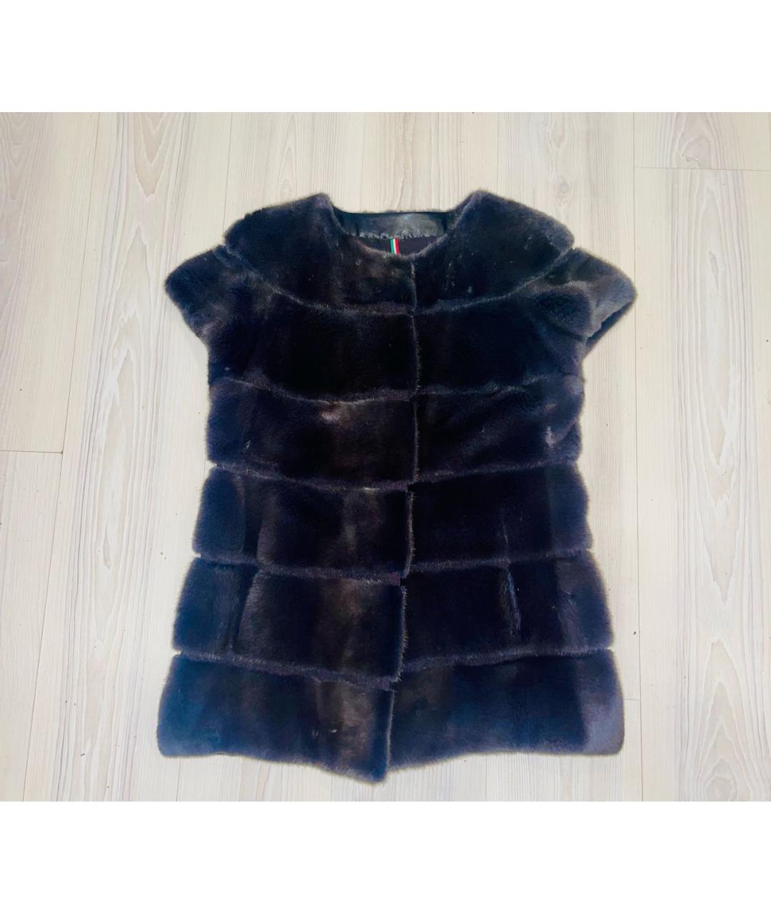 SAGA Темно-синий меховой жилет, фото 2