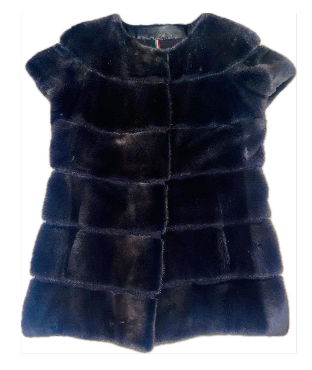 SAGA Темно-синий меховой жилет, фото 1