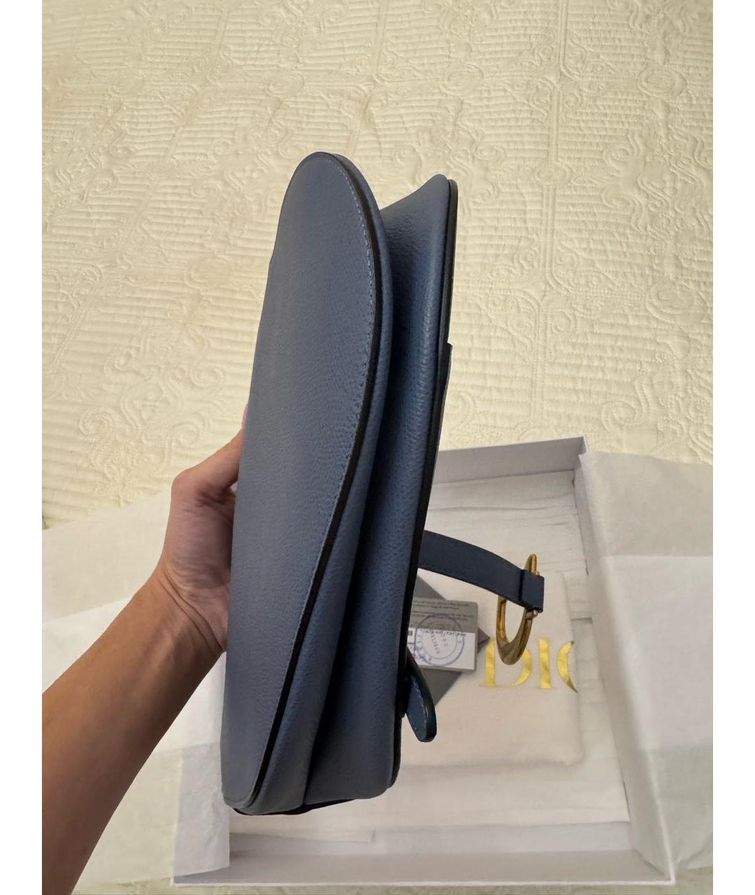 CHRISTIAN DIOR Темно-синяя кожаная сумка с короткими ручками, фото 2