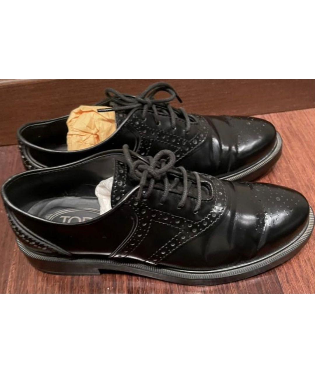 TOD'S Черные кожаные ботинки, фото 4