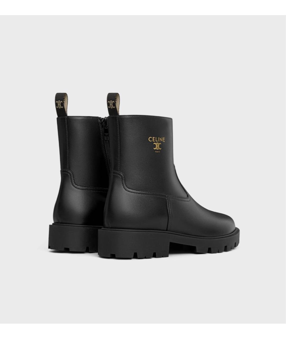 CELINE Черные кожаные ботинки, фото 3