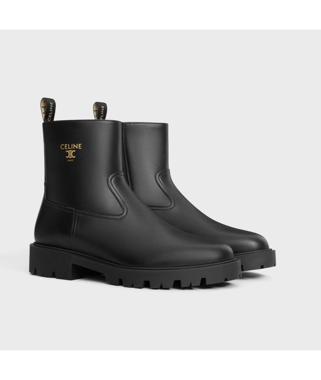 CELINE Черные кожаные ботинки, фото 2