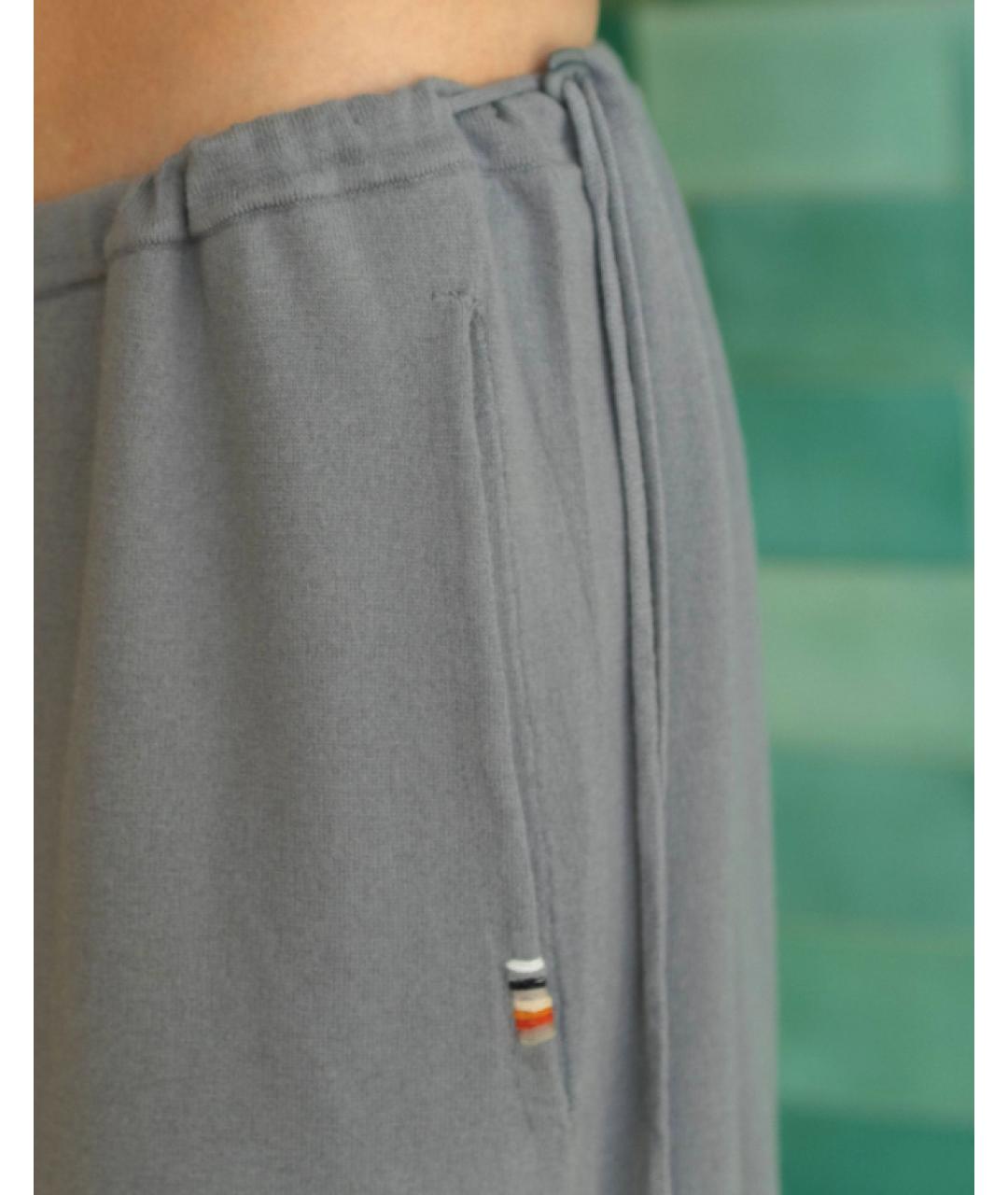 EXTREME CASHMERE Голубые кашемировые брюки широкие, фото 3