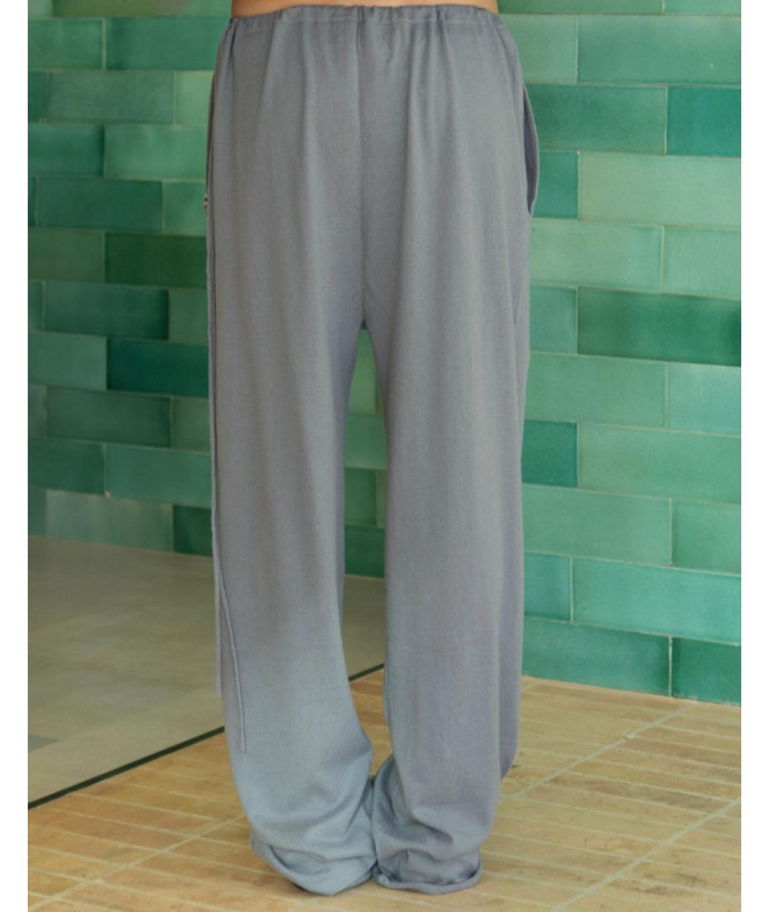 EXTREME CASHMERE Голубые кашемировые брюки широкие, фото 4