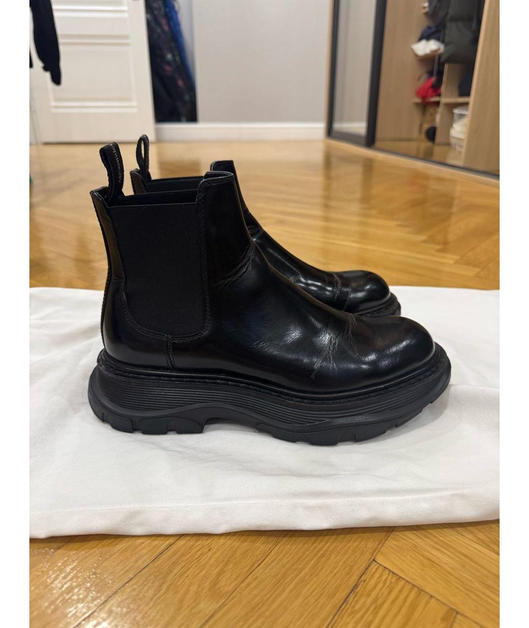 ALEXANDER MCQUEEN Черные кожаные ботинки, фото 5