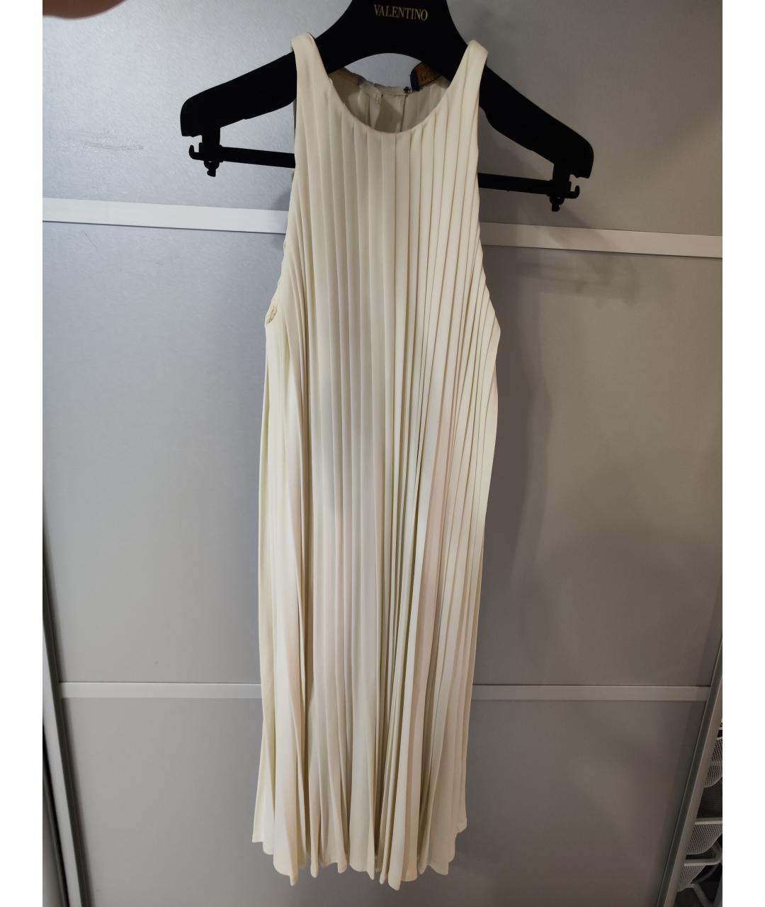 POLO RALPH LAUREN Бежевое вискозное коктейльное платье, фото 8