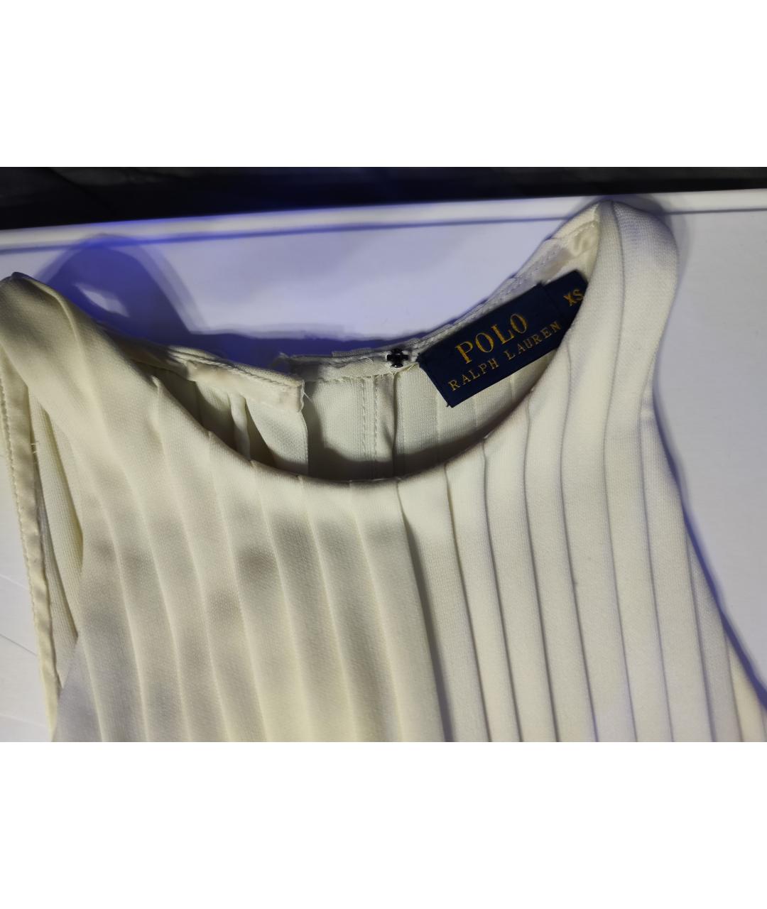 POLO RALPH LAUREN Бежевое вискозное коктейльное платье, фото 4