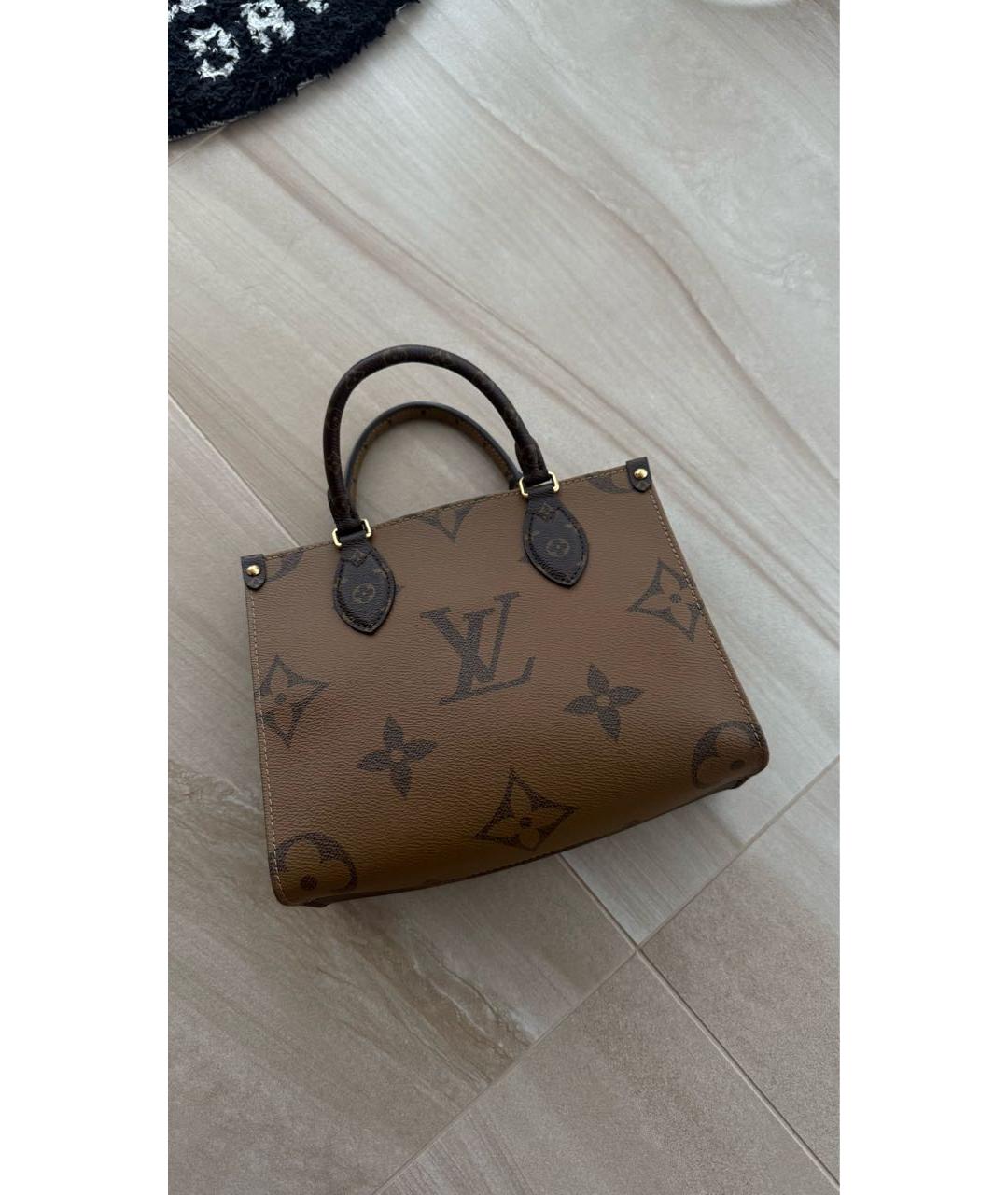 LOUIS VUITTON Коричневая сумка с короткими ручками, фото 5