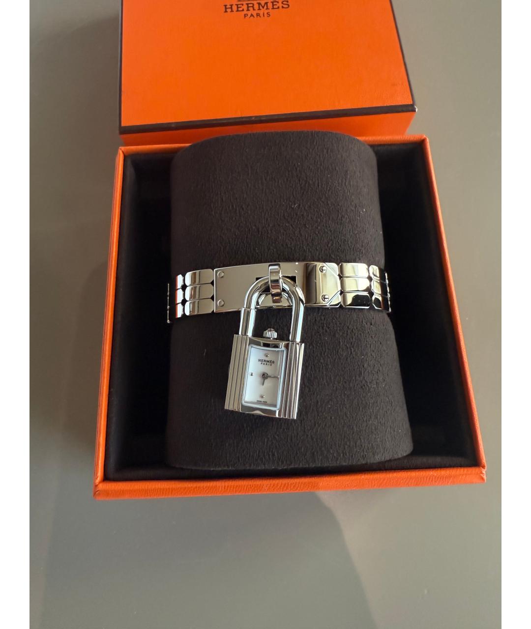 HERMES Серебряные кожаные часы, фото 5