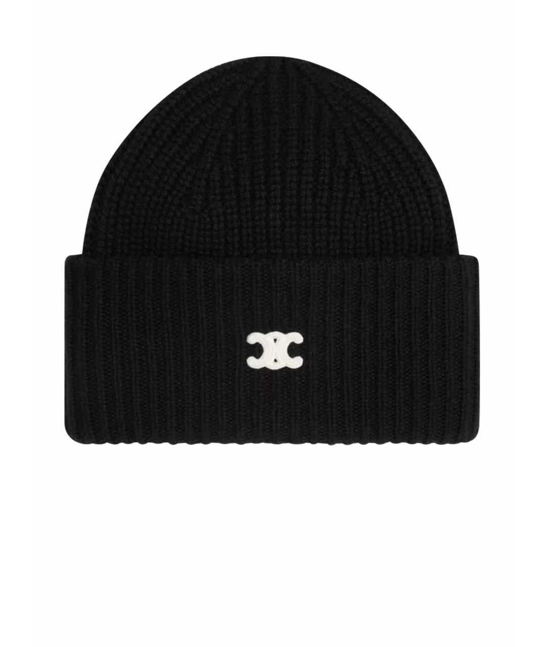 CELINE Черная кашемировая шапка, фото 1