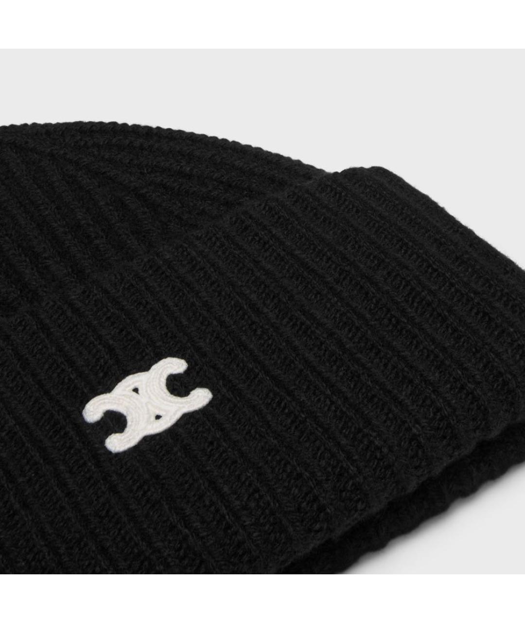 CELINE Черная кашемировая шапка, фото 3