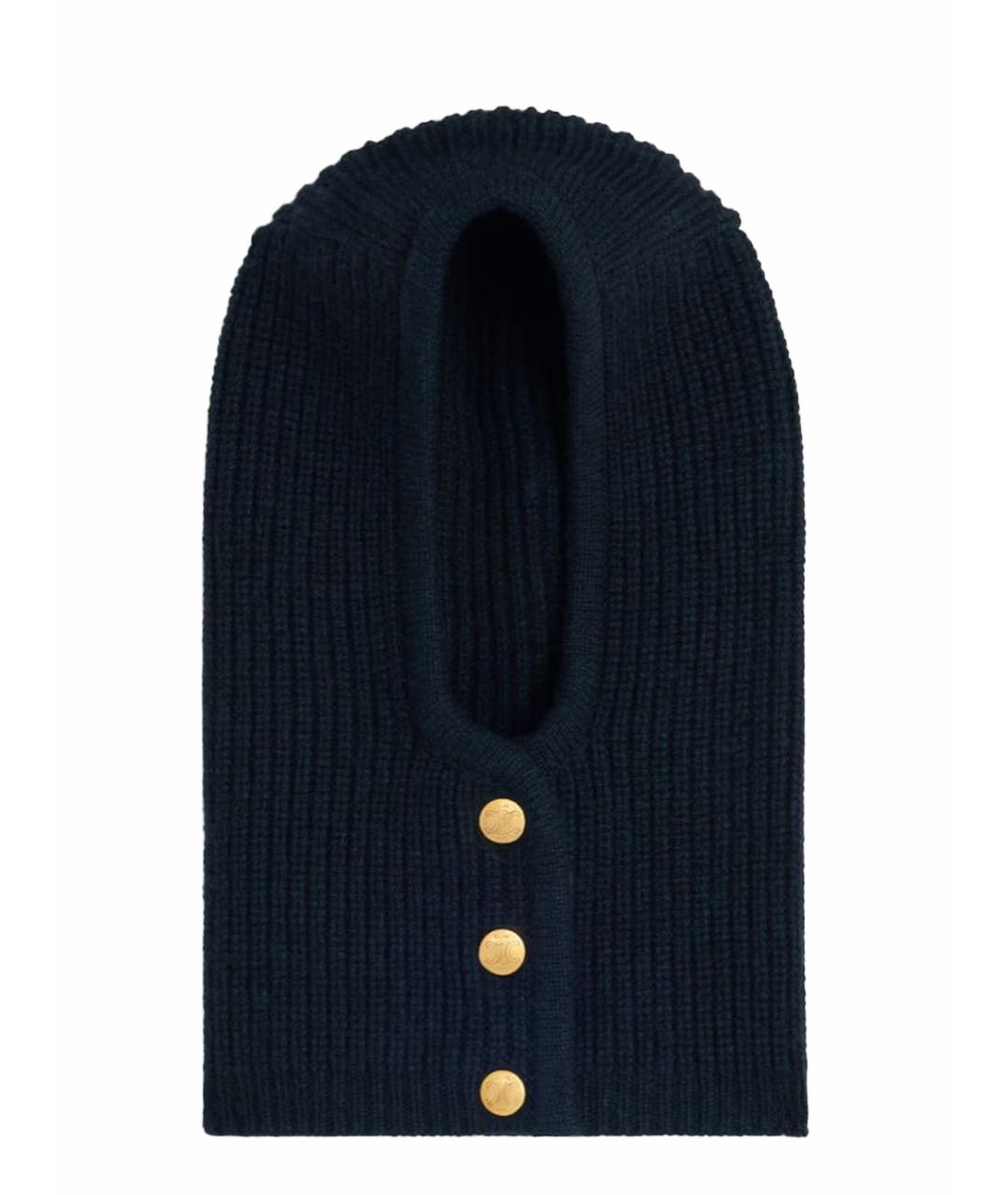 CELINE Темно-синяя кашемировая шапка, фото 1