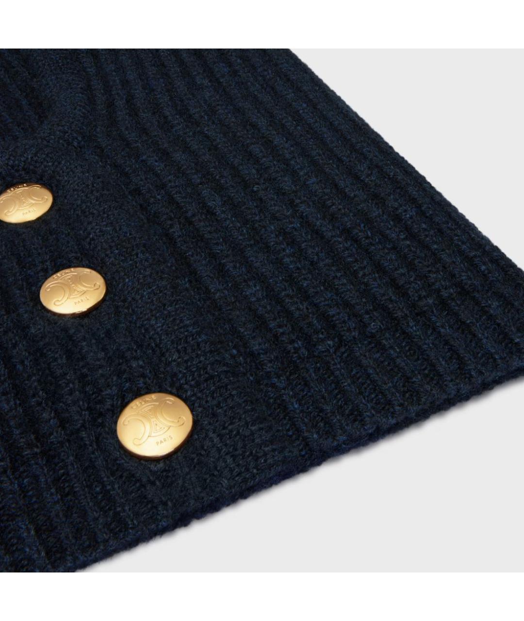 CELINE Темно-синяя кашемировая шапка, фото 3