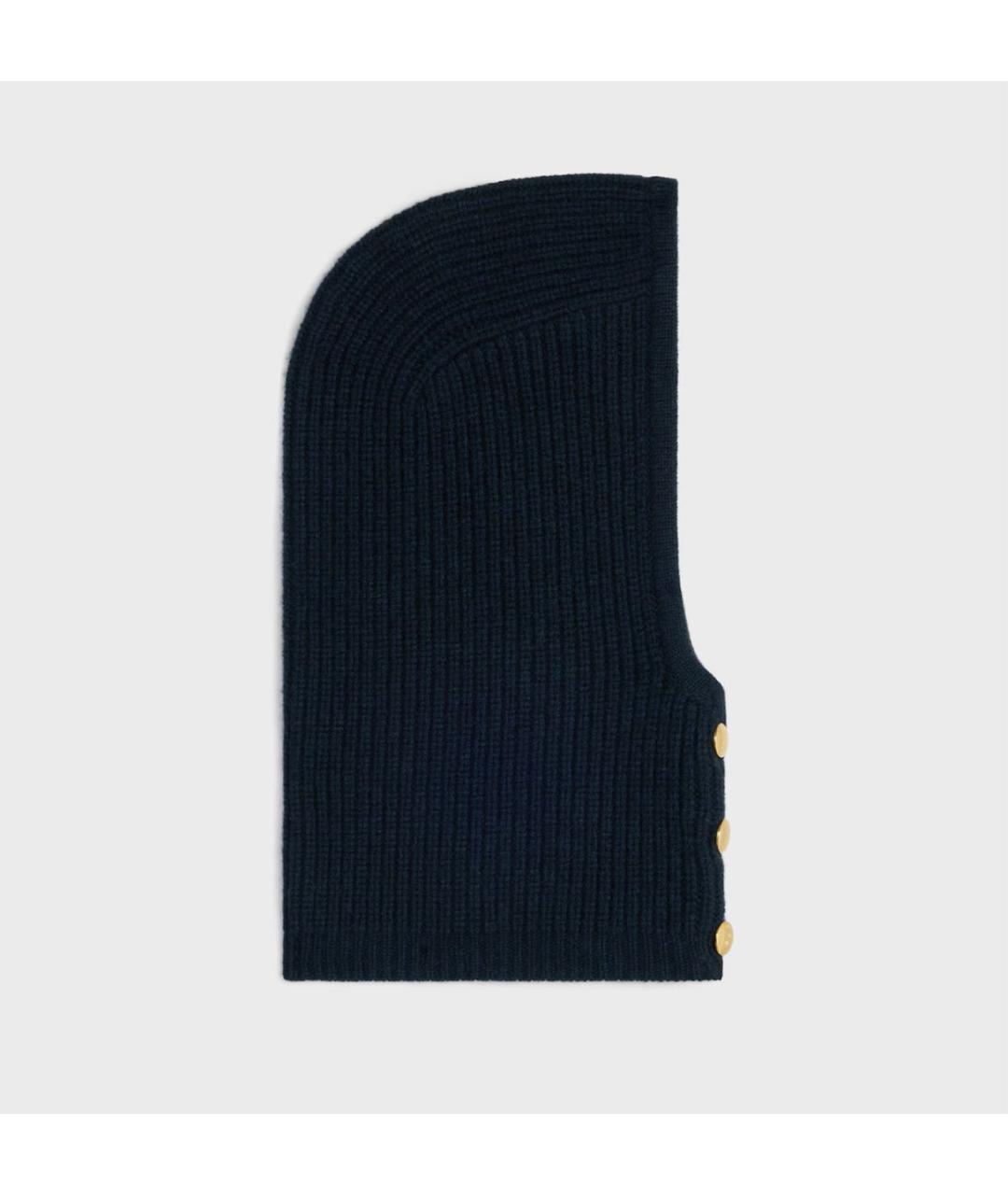 CELINE Темно-синяя кашемировая шапка, фото 2