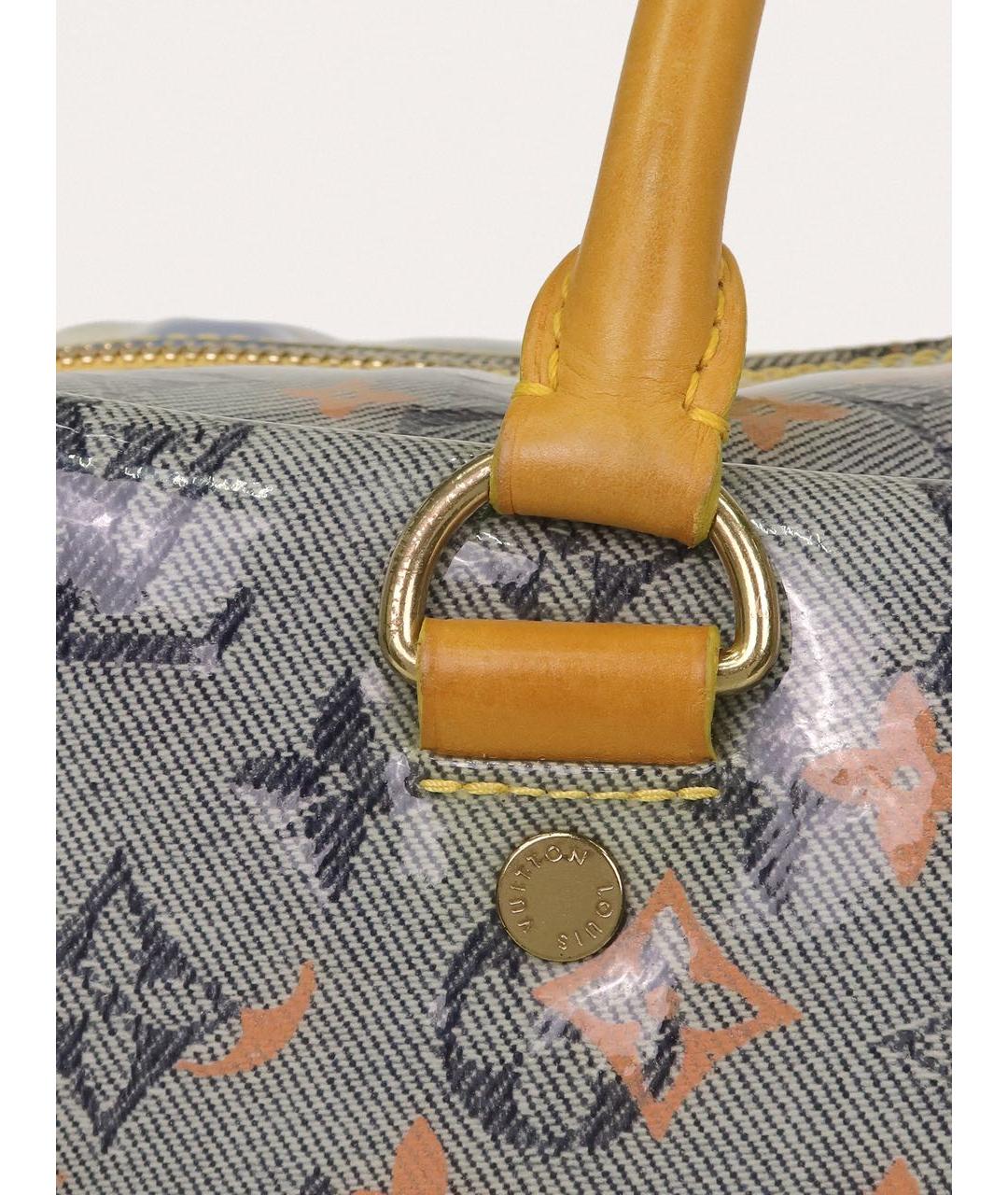 LOUIS VUITTON Желтая деним сумка с короткими ручками, фото 7