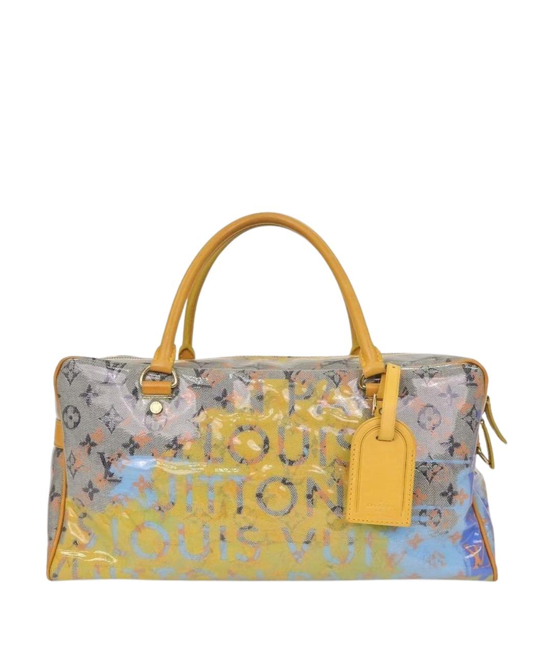 LOUIS VUITTON Желтая деним сумка с короткими ручками, фото 1