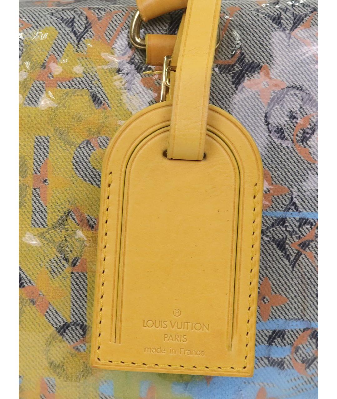 LOUIS VUITTON Желтая деним сумка с короткими ручками, фото 6