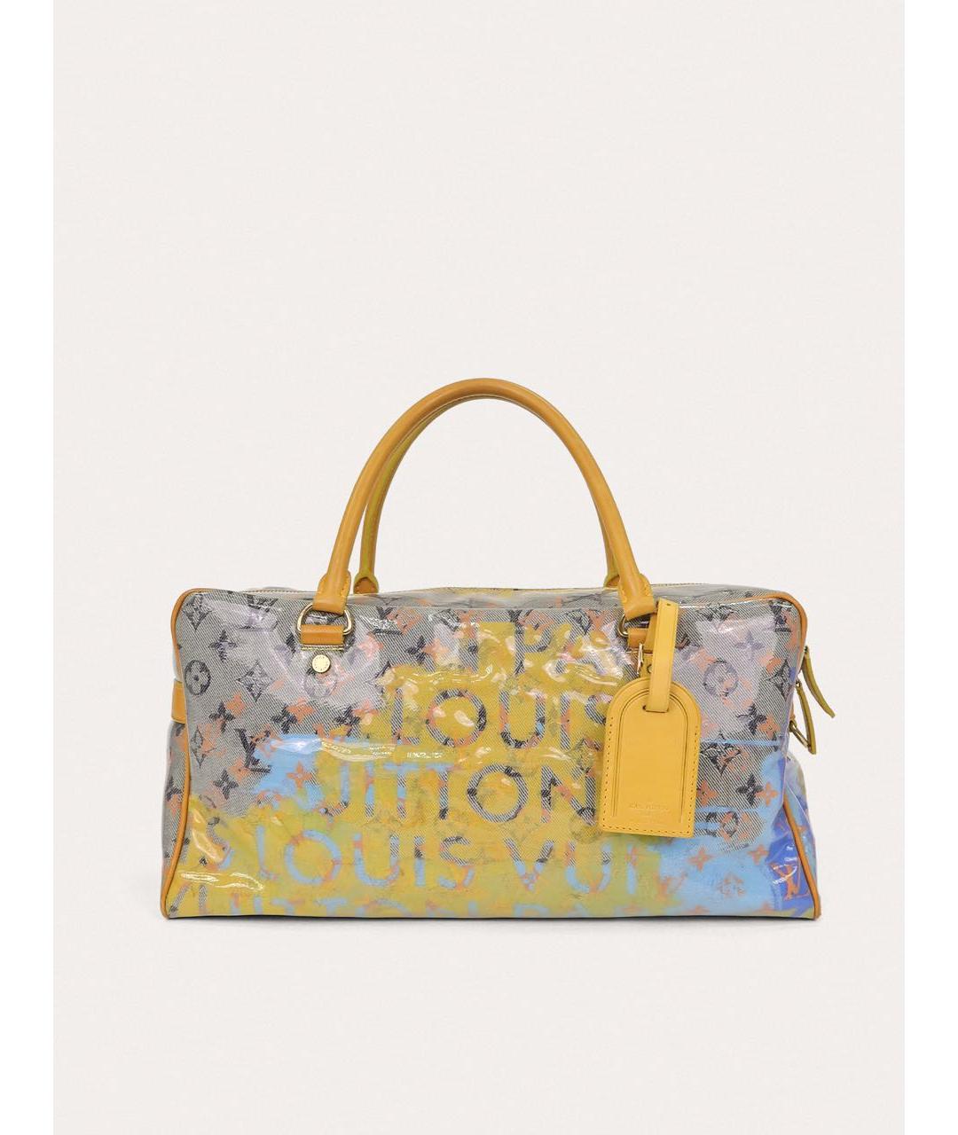 LOUIS VUITTON Желтая деним сумка с короткими ручками, фото 9