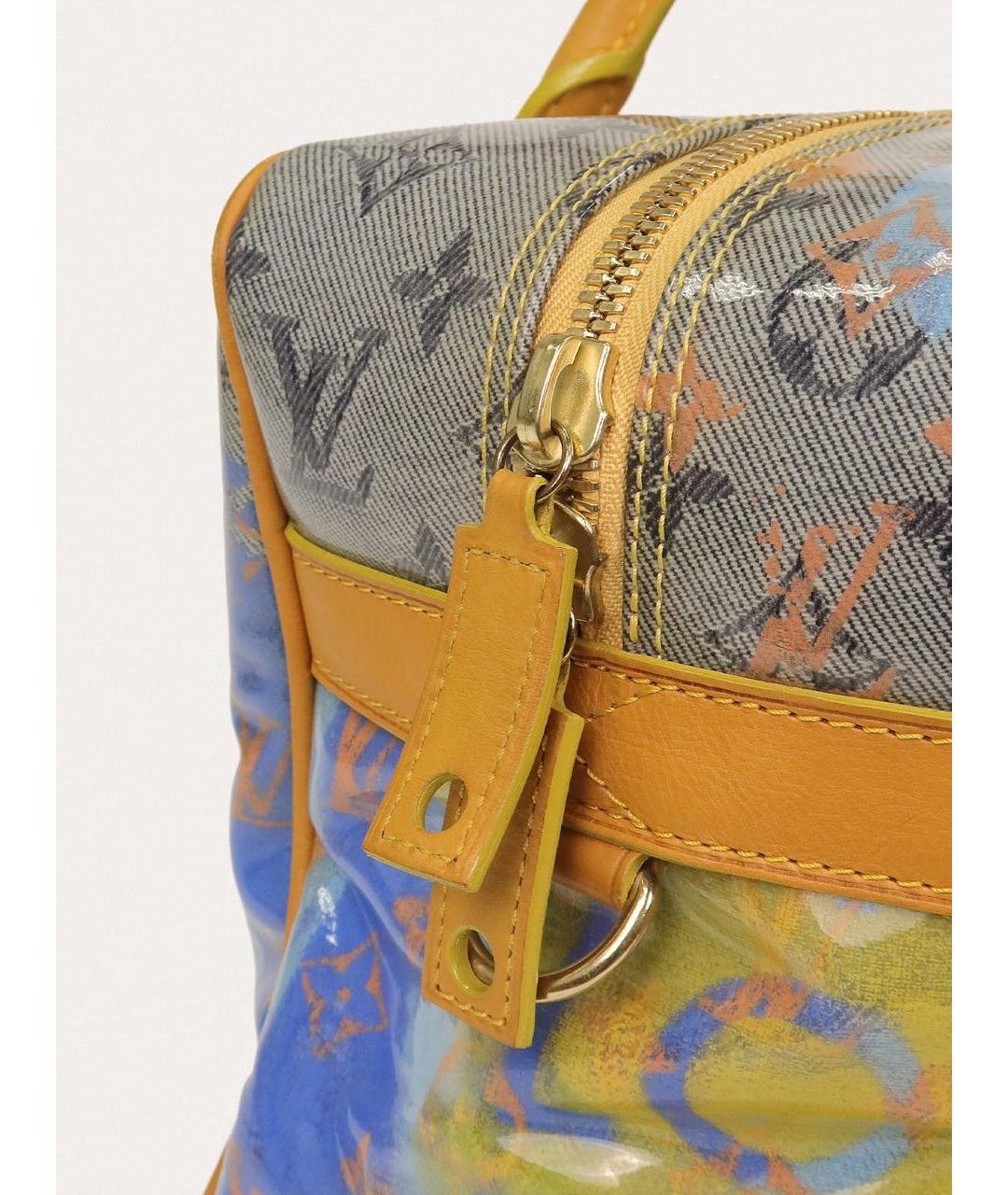 LOUIS VUITTON Желтая деним сумка с короткими ручками, фото 5