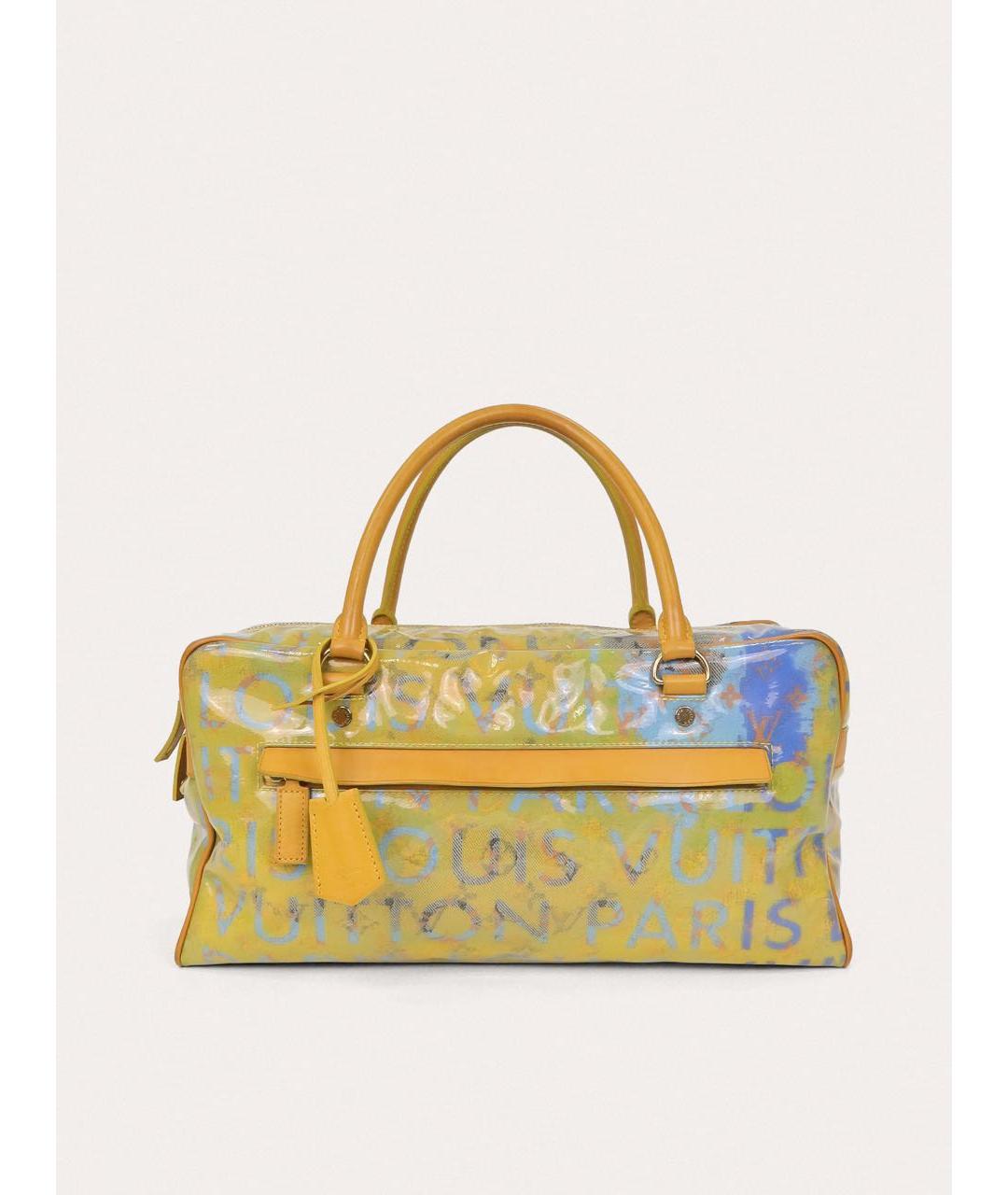 LOUIS VUITTON Желтая деним сумка с короткими ручками, фото 3