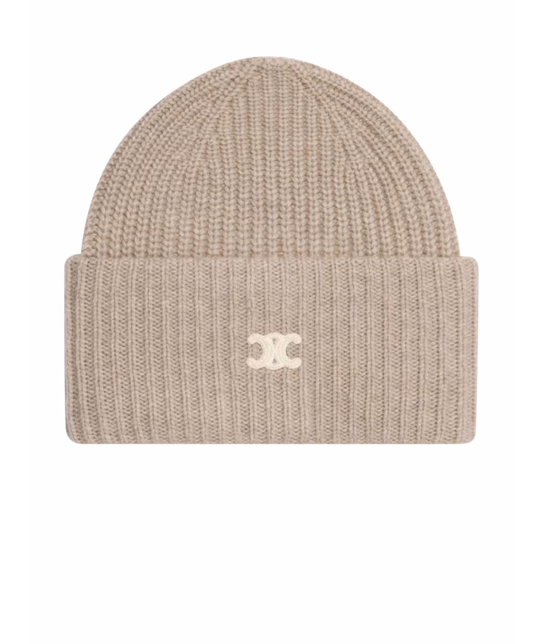 CELINE Бежевая кашемировая шапка, фото 1