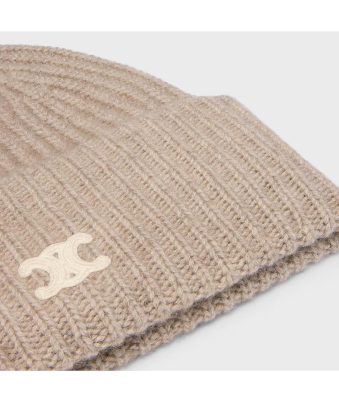 CELINE Бежевая кашемировая шапка, фото 3