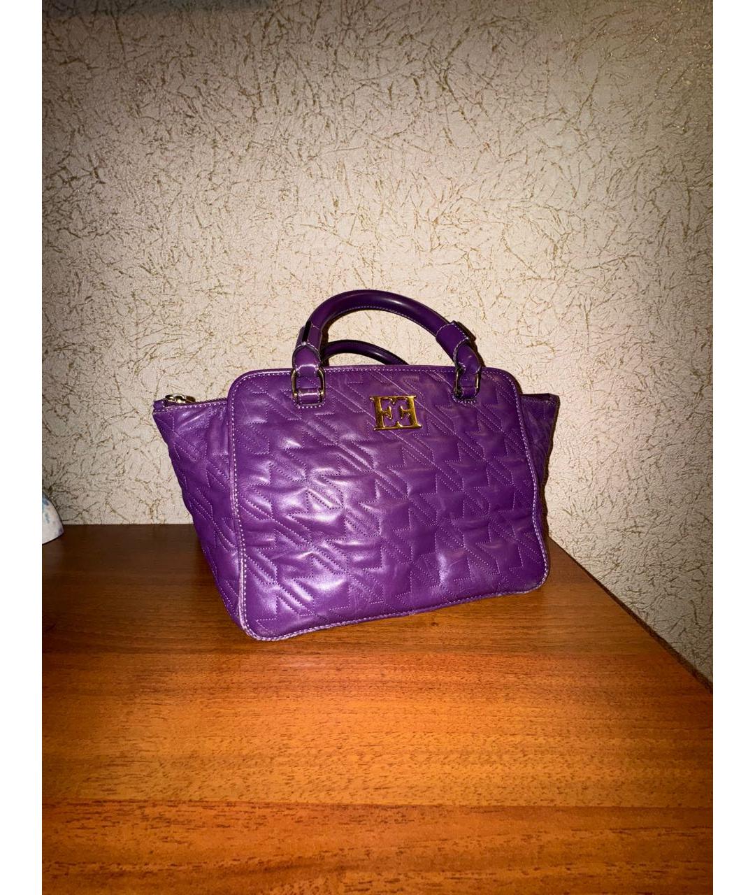 ESCADA Фиолетовая кожаная сумка с короткими ручками, фото 2