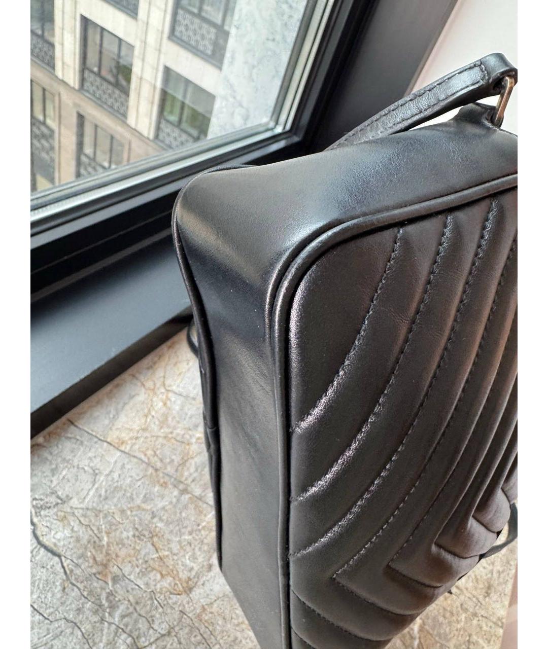 SAINT LAURENT Черная кожаная сумка через плечо, фото 2