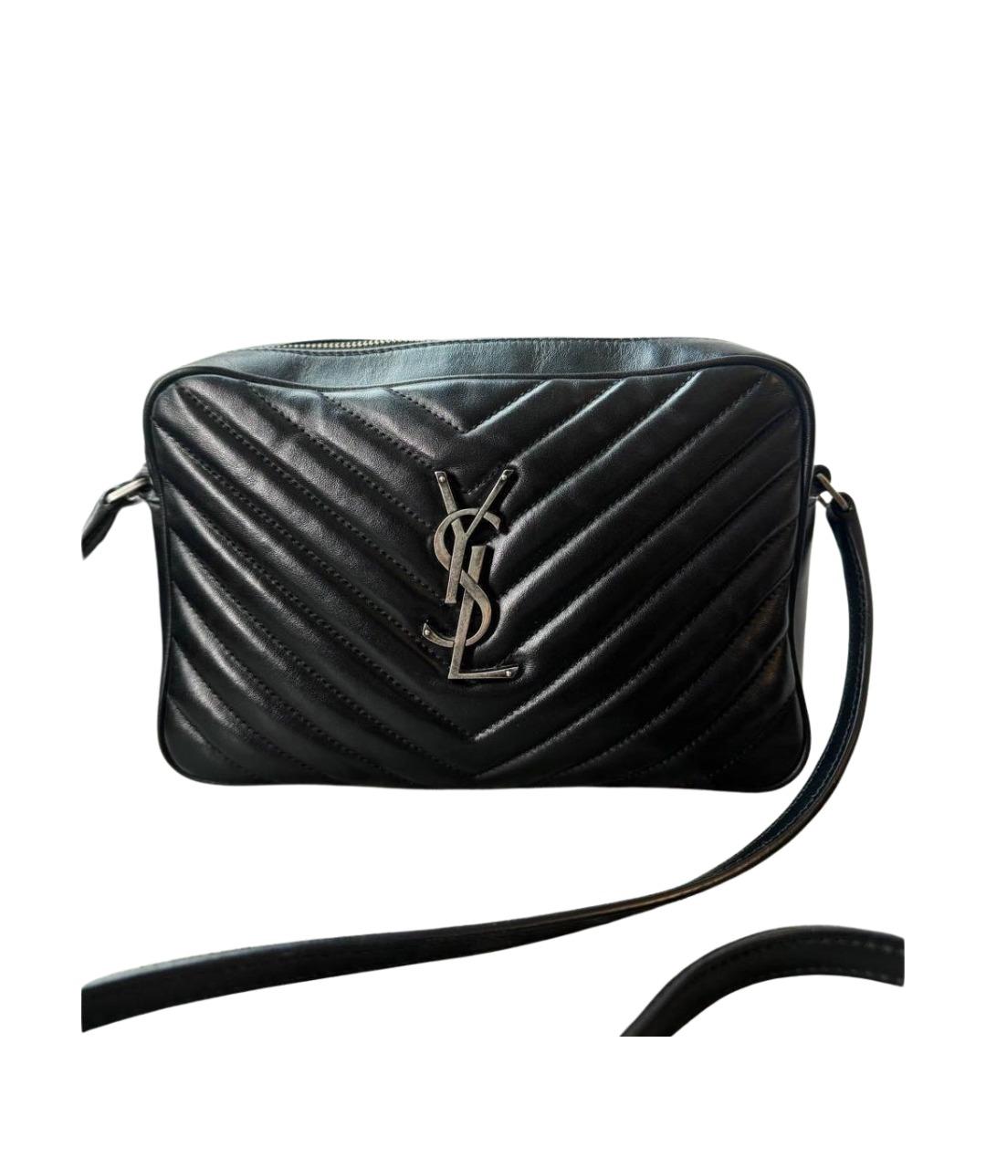 SAINT LAURENT Черная кожаная сумка через плечо, фото 1