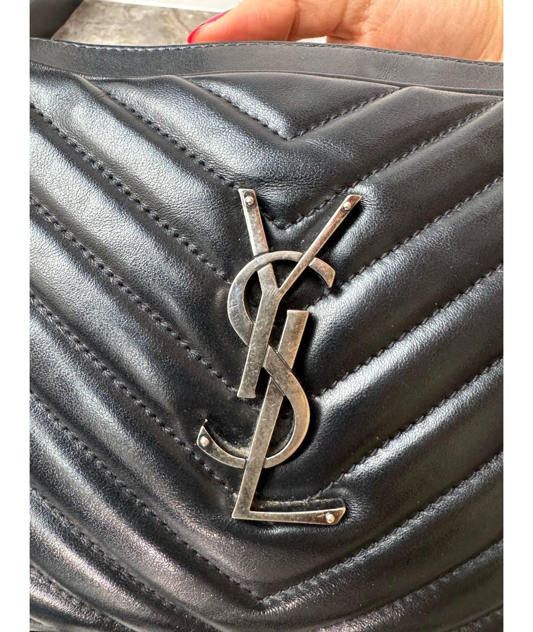 SAINT LAURENT Черная кожаная сумка через плечо, фото 4