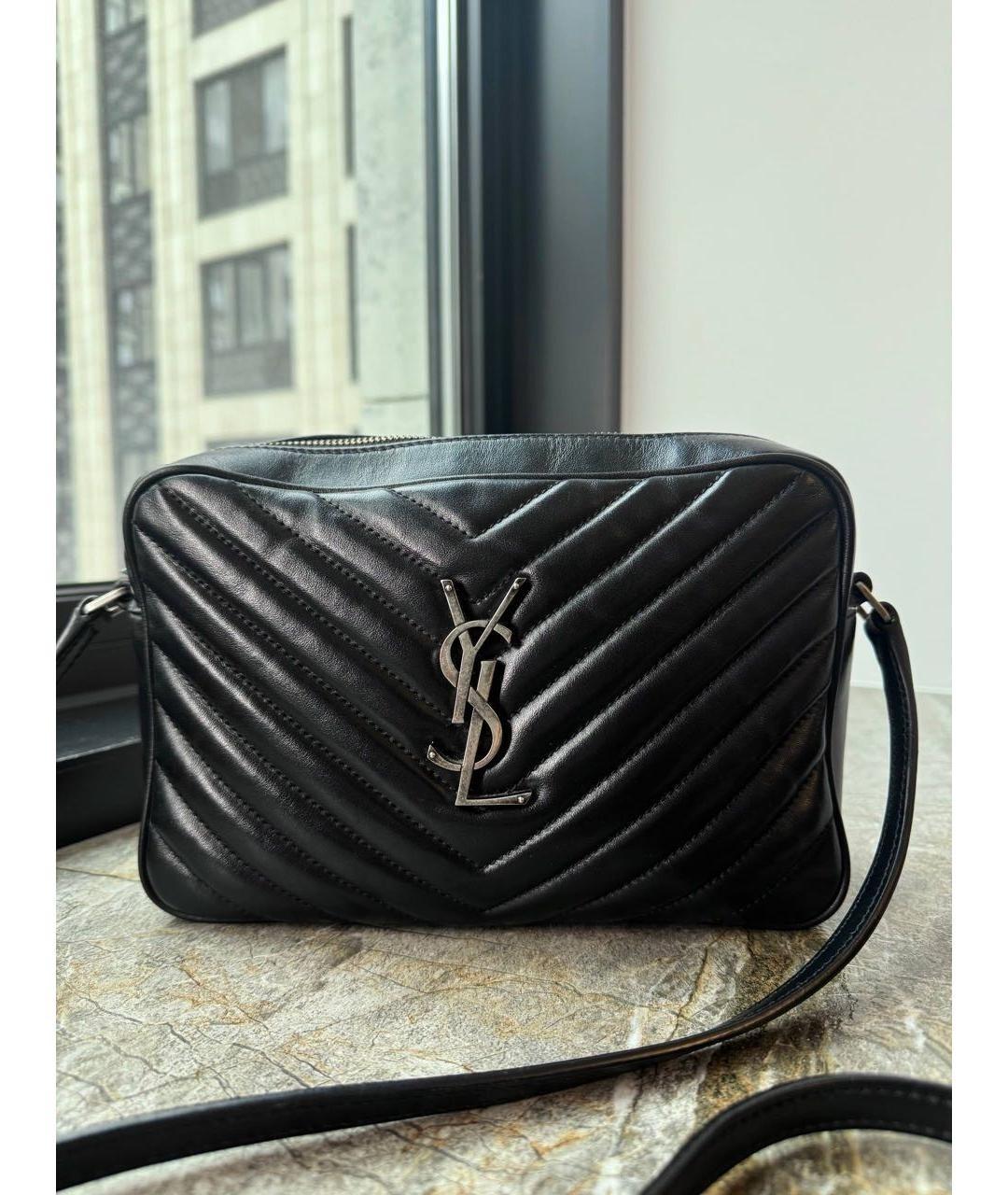 SAINT LAURENT Черная кожаная сумка через плечо, фото 9