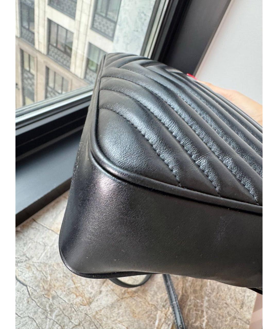 SAINT LAURENT Черная кожаная сумка через плечо, фото 6
