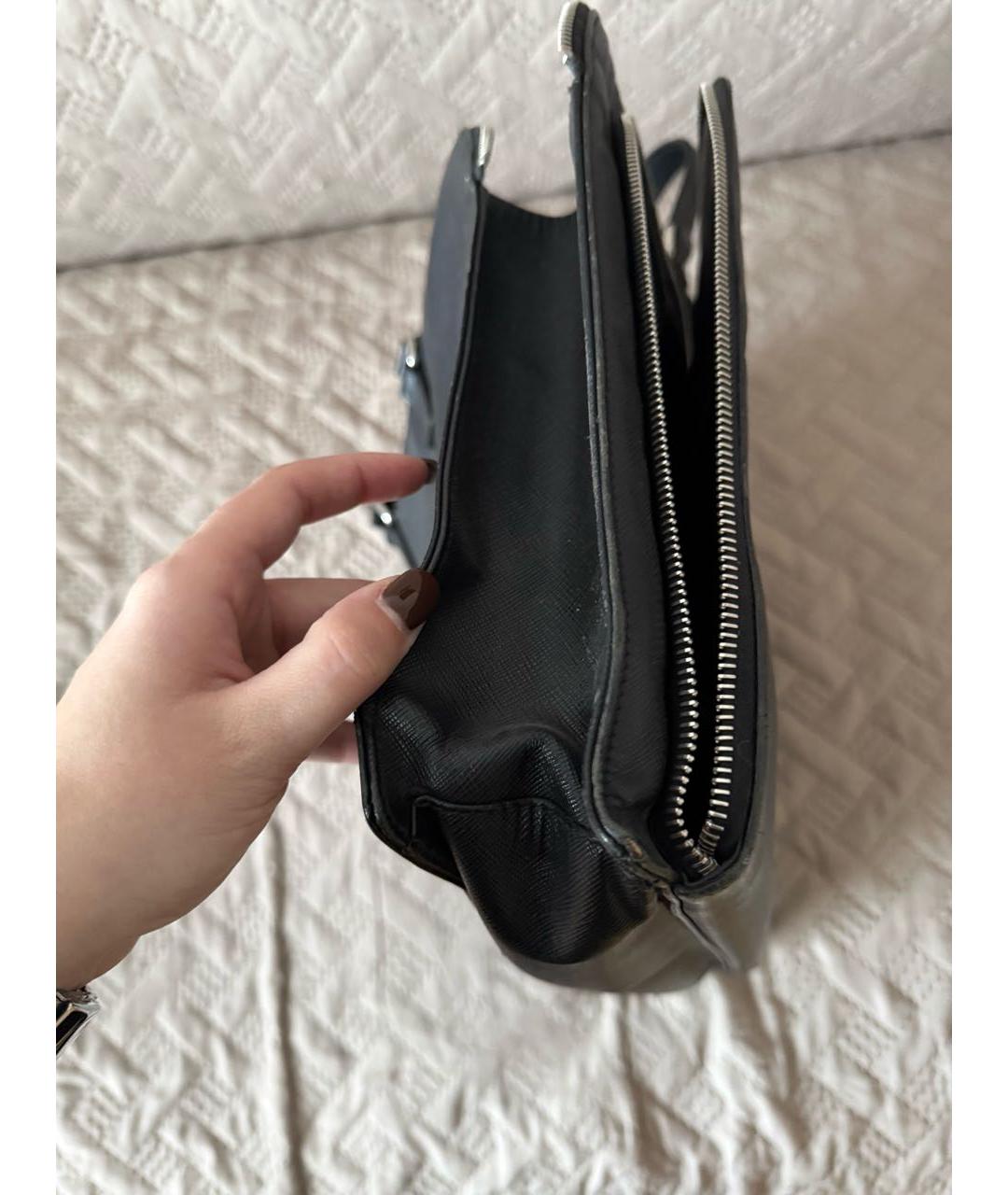 PRADA Черный кожаный портфель, фото 2