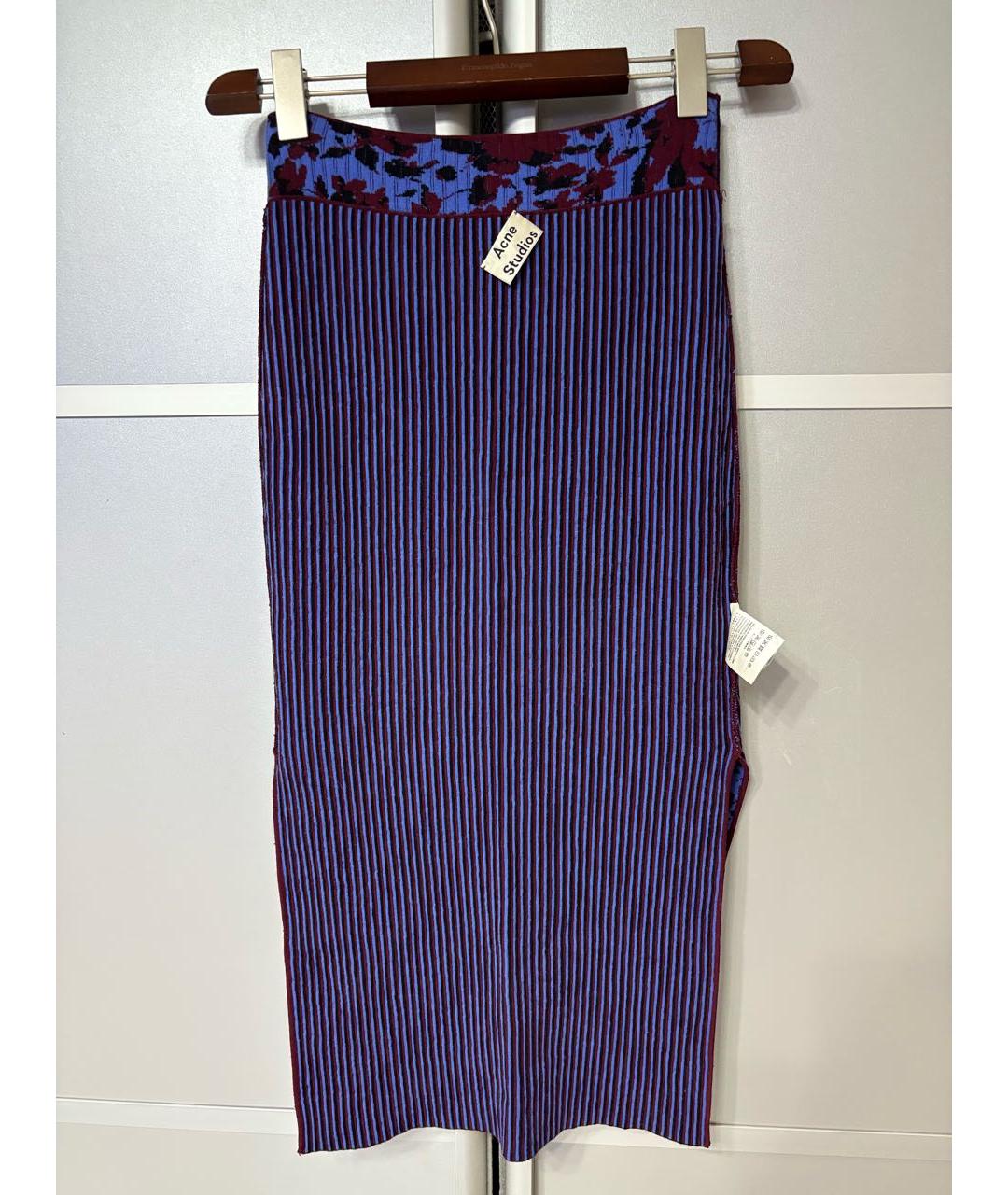 ACNE STUDIOS Синяя вискозная юбка миди, фото 5