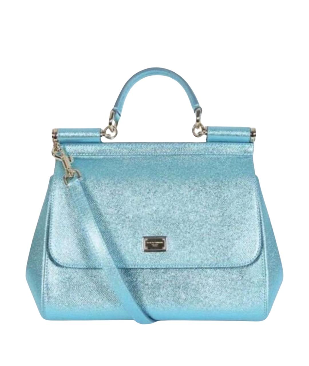 DOLCE&GABBANA Бирюзовая кожаная сумка через плечо, фото 1