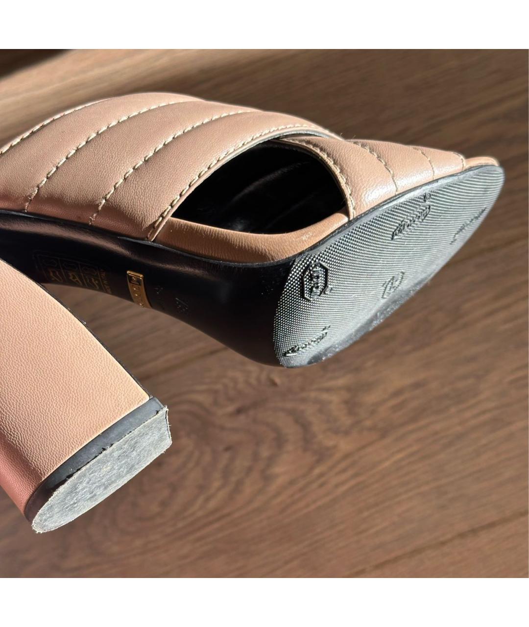 GUCCI Бежевые кожаные мюли, фото 5