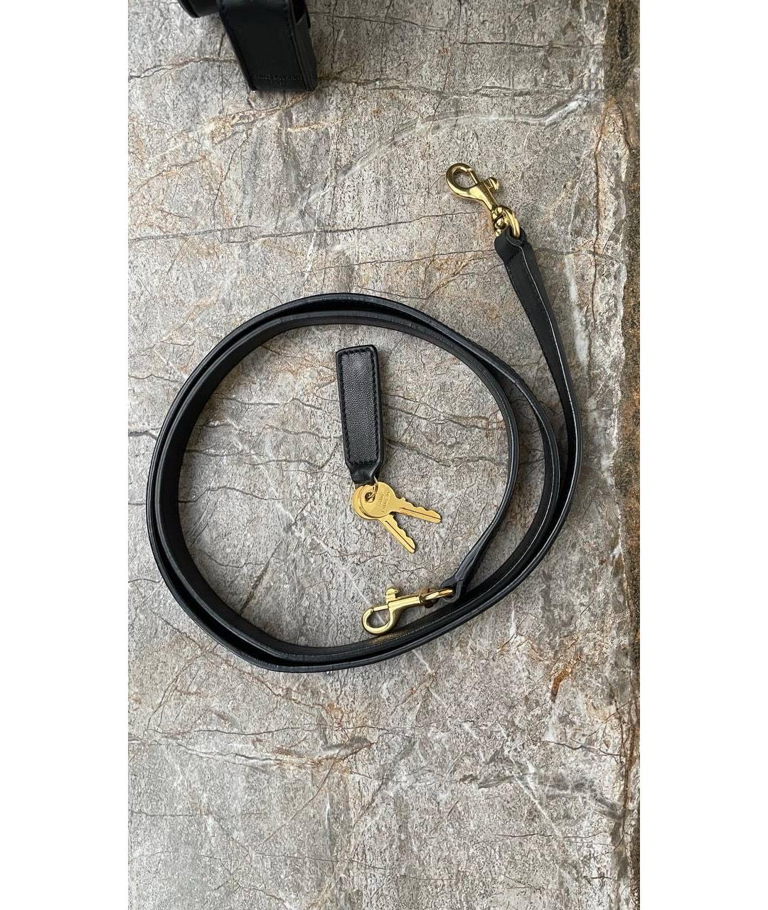 SAINT LAURENT Черная кожаная сумка через плечо, фото 6