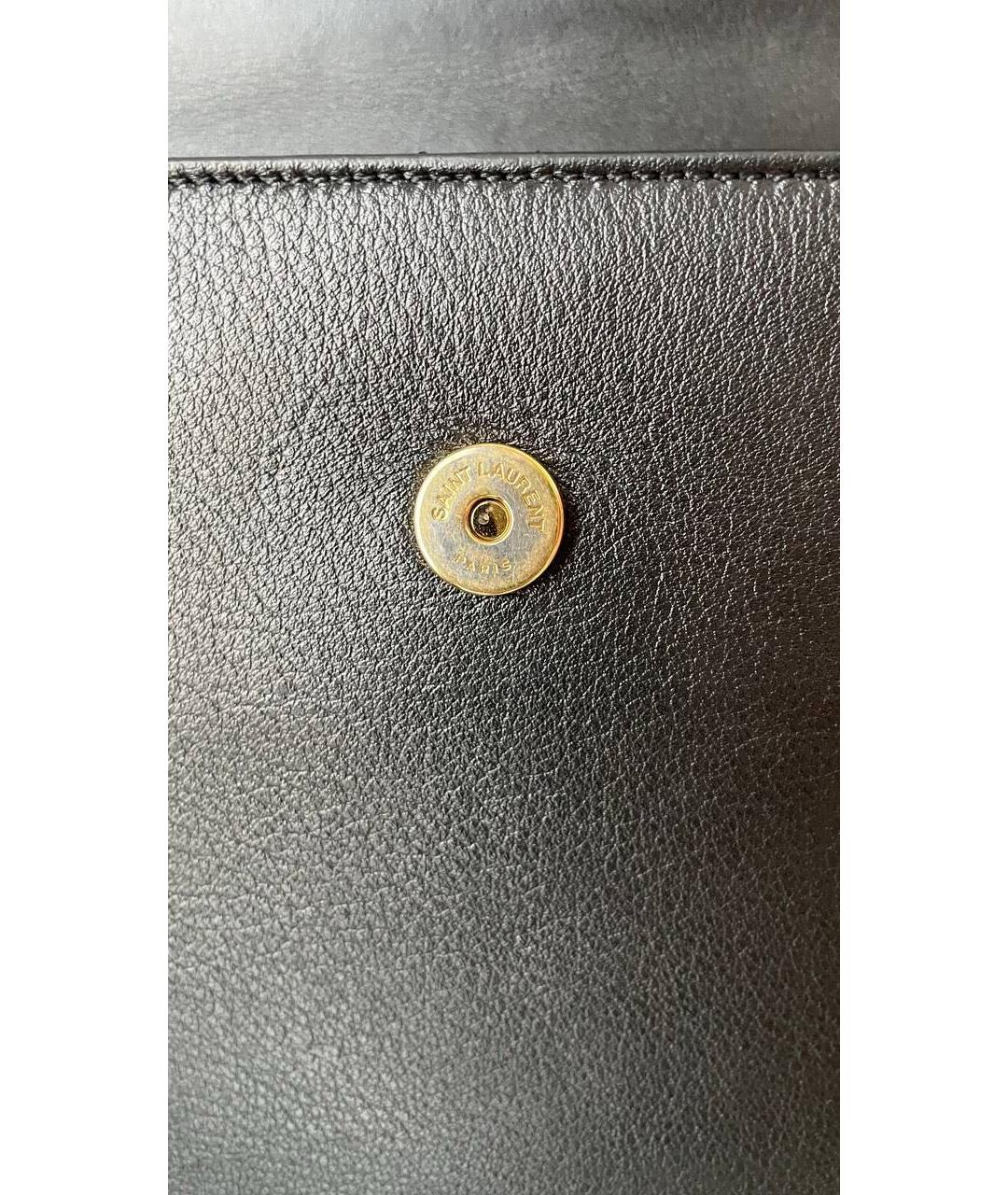 SAINT LAURENT Черная кожаная сумка через плечо, фото 7