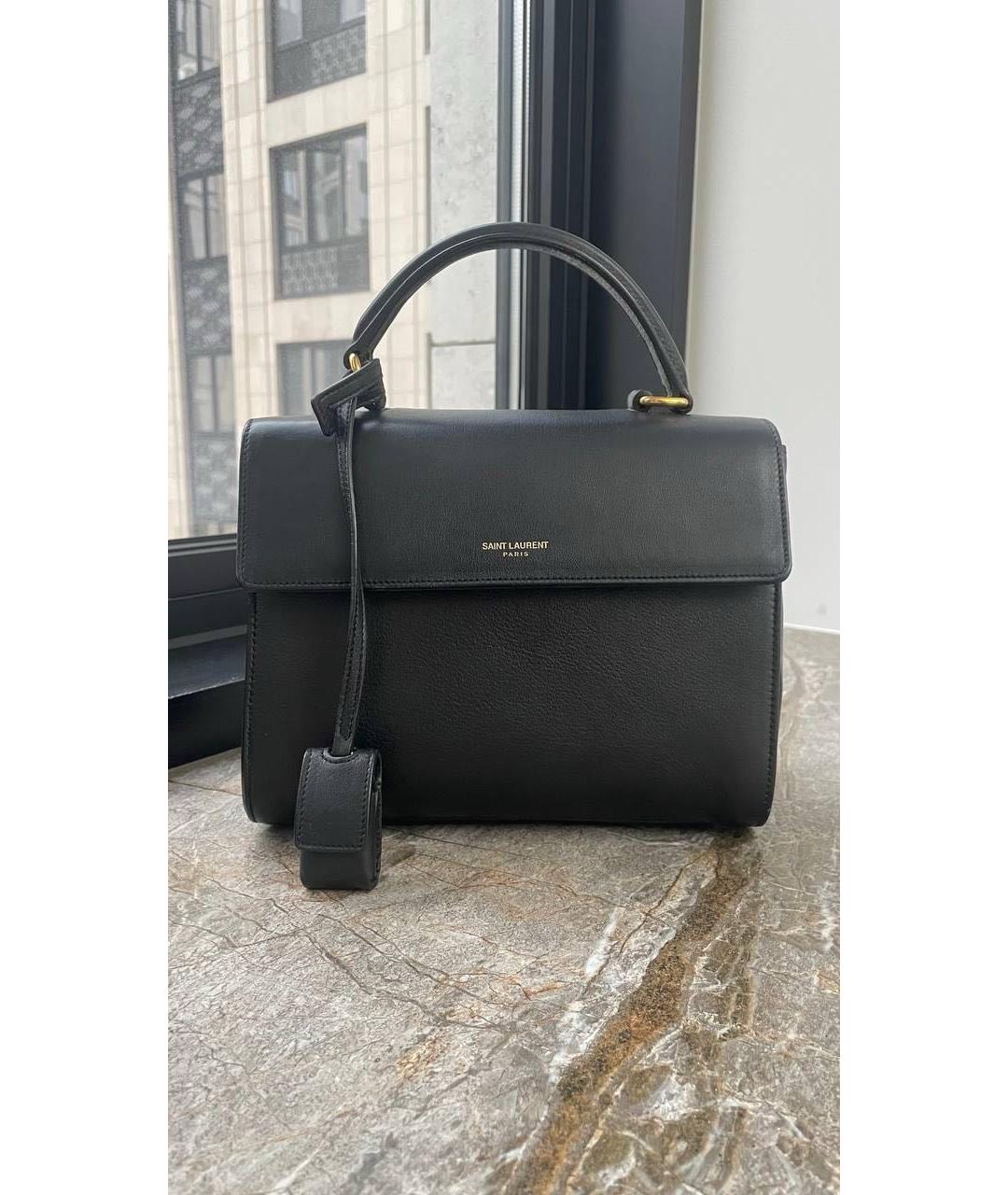 SAINT LAURENT Черная кожаная сумка через плечо, фото 9