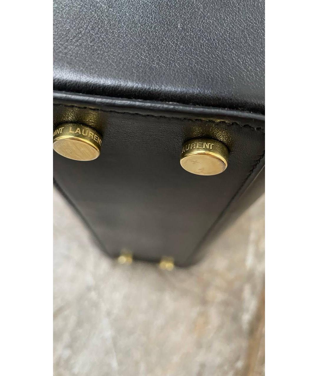 SAINT LAURENT Черная кожаная сумка через плечо, фото 5
