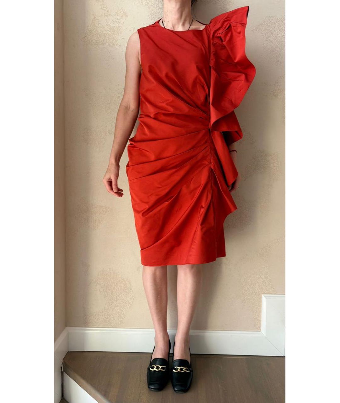 LANVIN Красное полиэстеровое коктейльное платье, фото 8