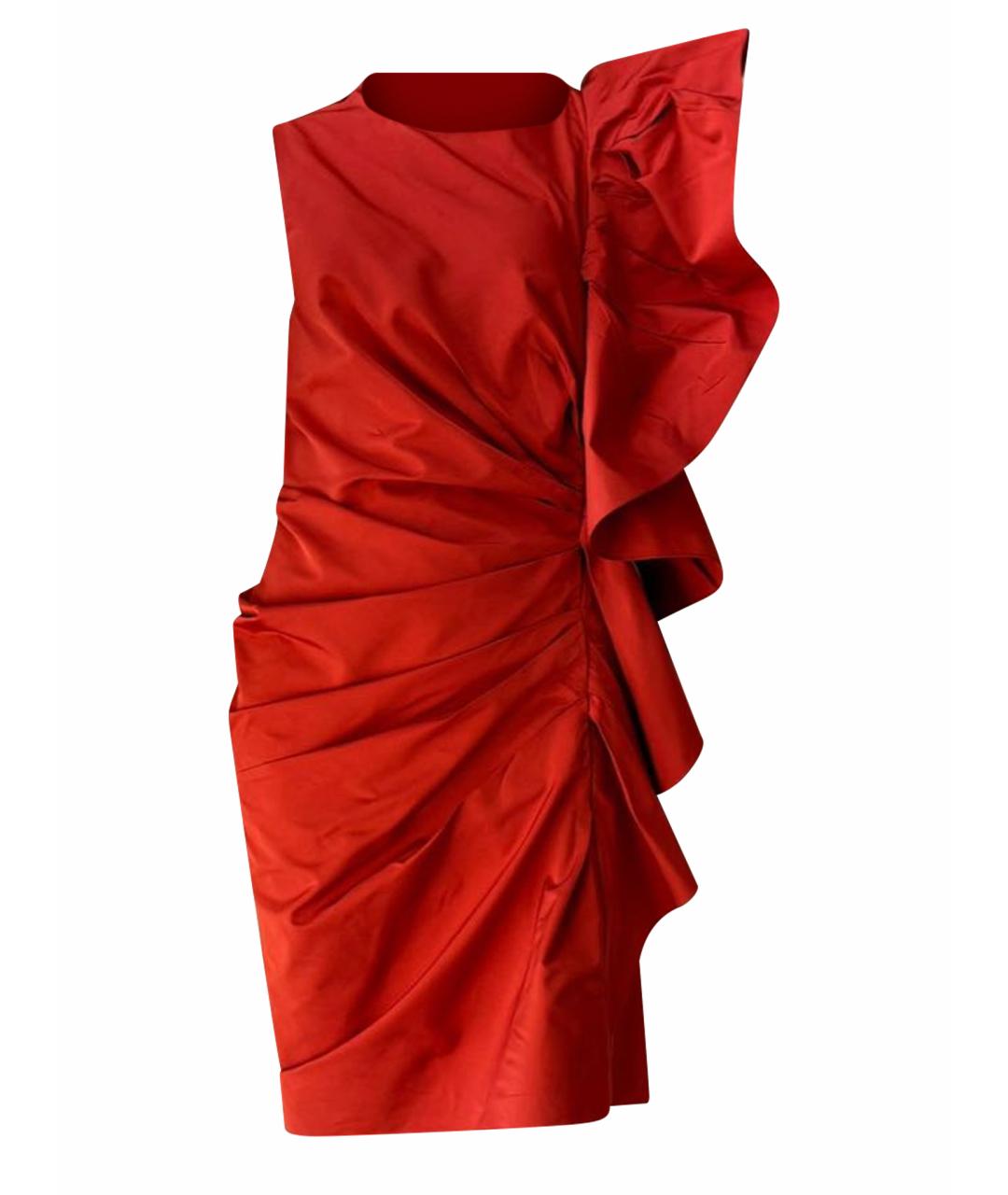 LANVIN Красное полиэстеровое коктейльное платье, фото 1