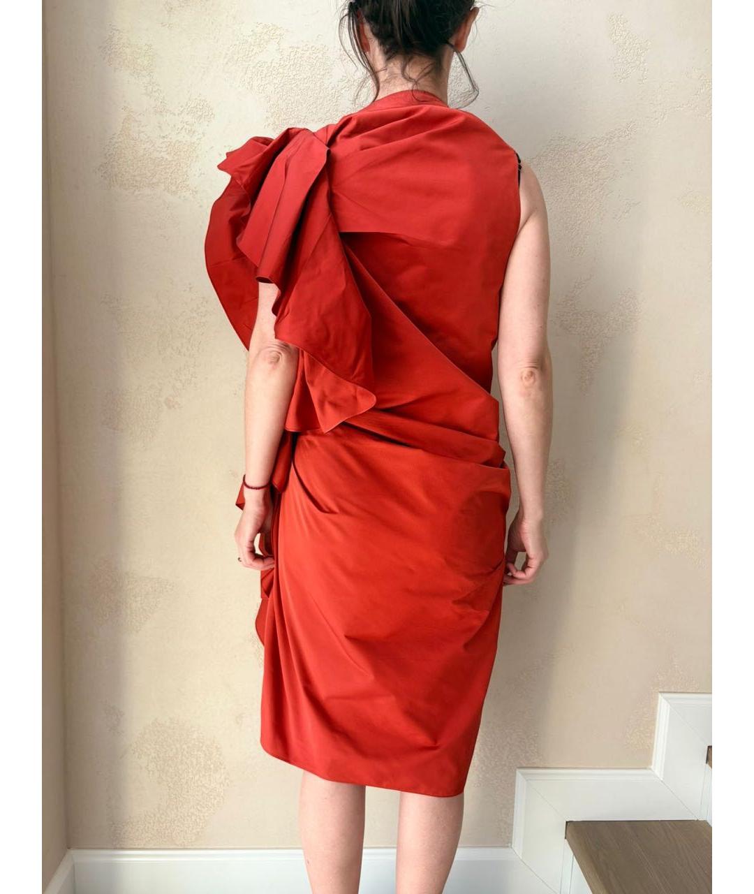 LANVIN Красное полиэстеровое коктейльное платье, фото 2