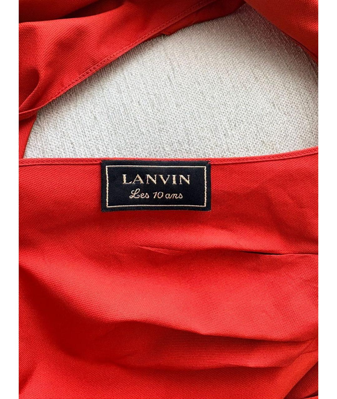 LANVIN Красное полиэстеровое коктейльное платье, фото 5