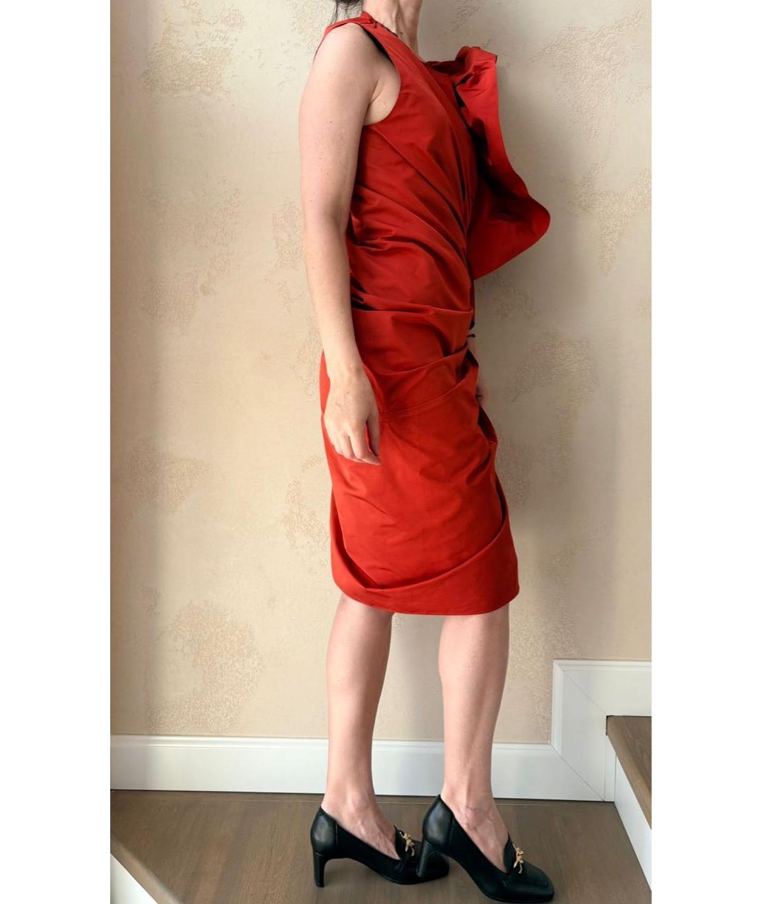 LANVIN Красное полиэстеровое коктейльное платье, фото 3