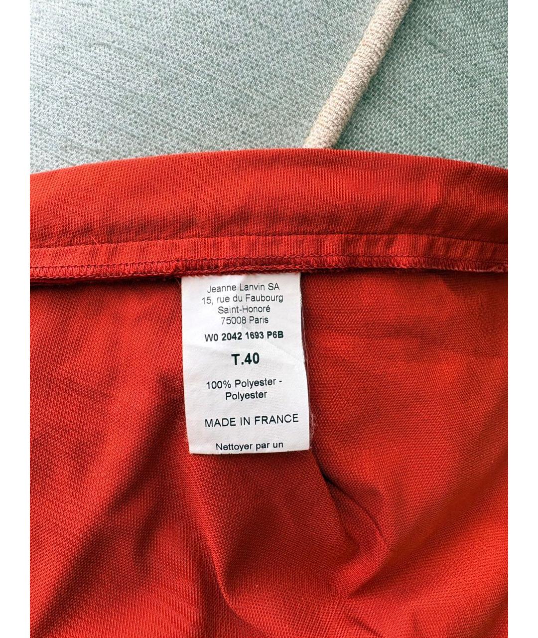 LANVIN Красное полиэстеровое коктейльное платье, фото 6