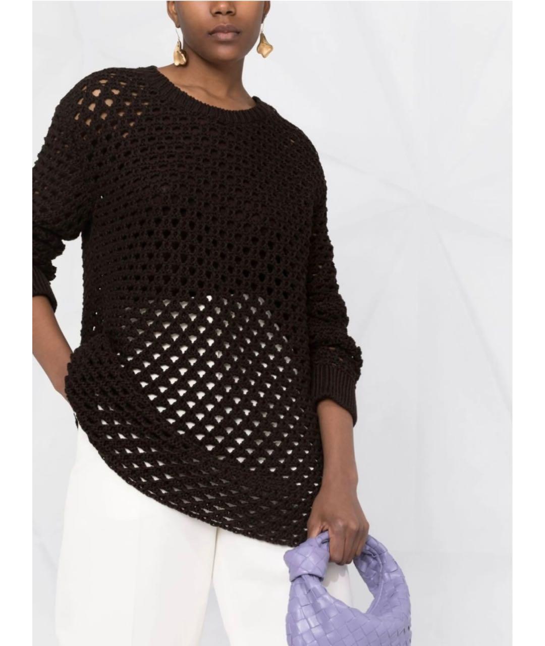 VALENTINO Коричневый хлопковый джемпер / свитер, фото 2